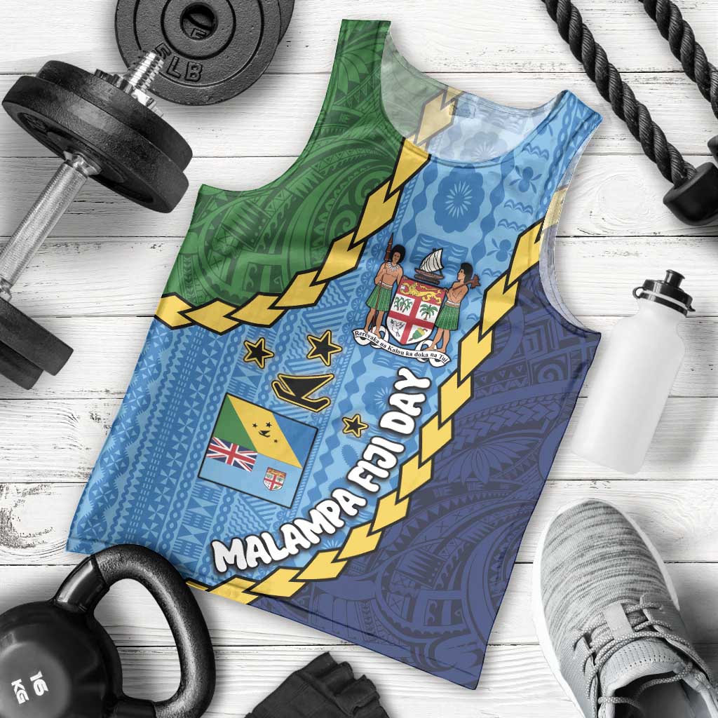 Malampa Fiji Day Men Tank Top National Symbols with Tapa Tribal and Polynesian Tattoo