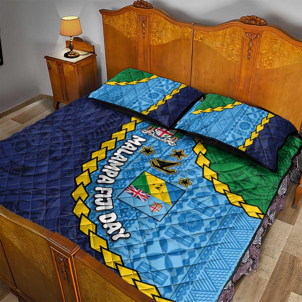 Malampa Fiji Day Quilt Bed Set National Symbols with Tapa Tribal and Polynesian Tattoo LT03 - Polynesian Pride