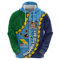 Malampa Fiji Day Zip Hoodie National Symbols with Tapa Tribal and Polynesian Tattoo LT03 - Polynesian Pride