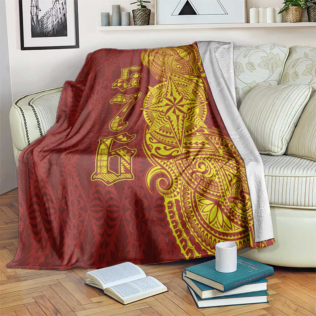 Tonga 676 Ngatu Tribal Tattoo Blanket