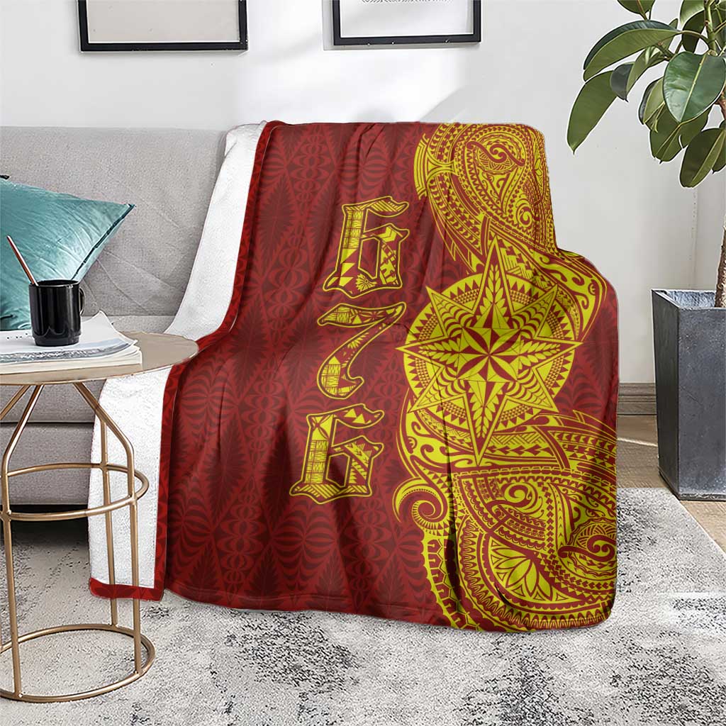 Tonga 676 Ngatu Tribal Tattoo Blanket