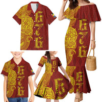 Tonga 676 Ngatu Tribal Tattoo Family Matching Mermaid Dress and Hawaiian Shirt LT03 - Polynesian Pride