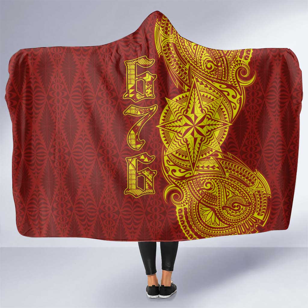 Tonga 676 Ngatu Tribal Tattoo Hooded Blanket