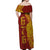 Tonga 676 Ngatu Tribal Tattoo Off Shoulder Maxi Dress