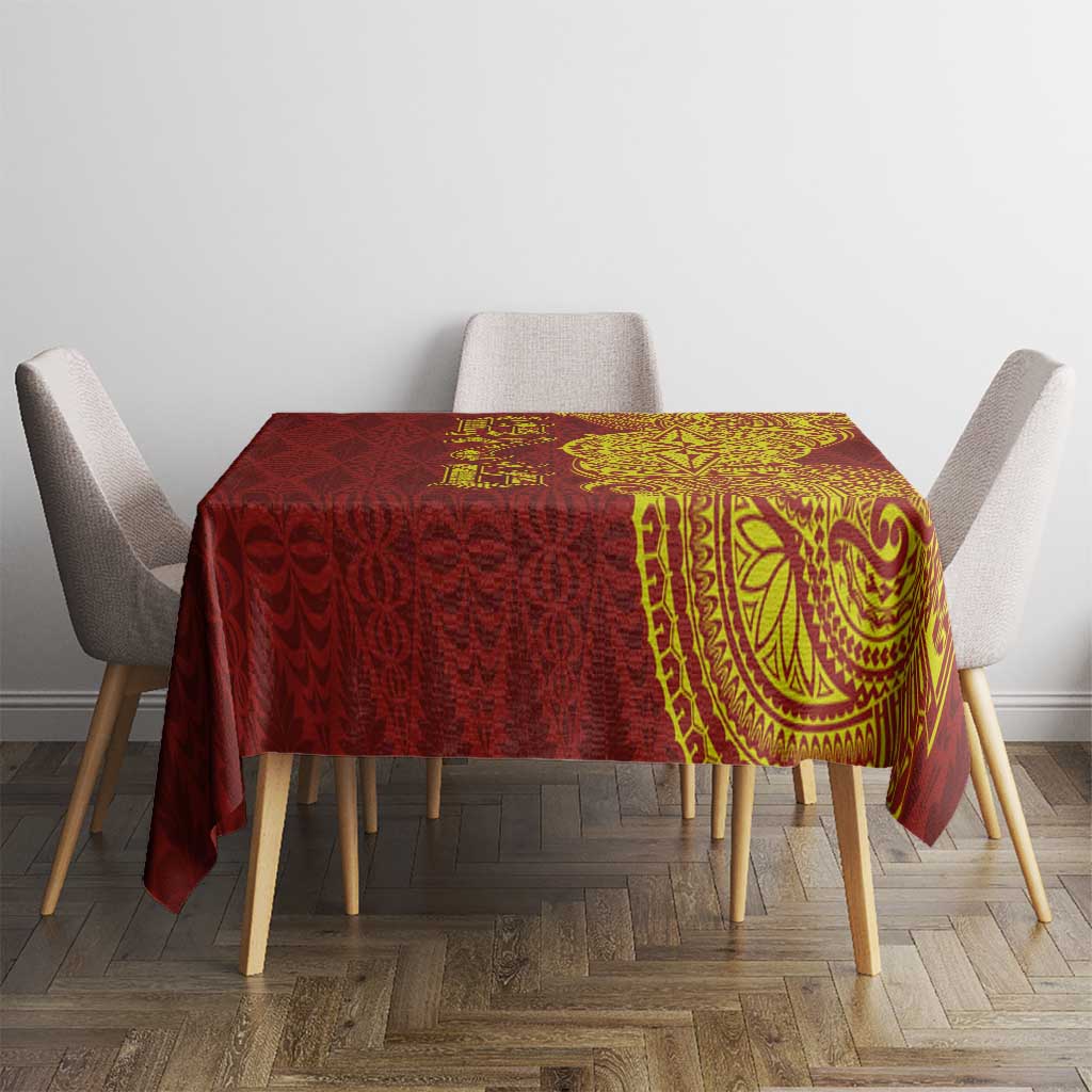 Tonga 676 Ngatu Tribal Tattoo Tablecloth