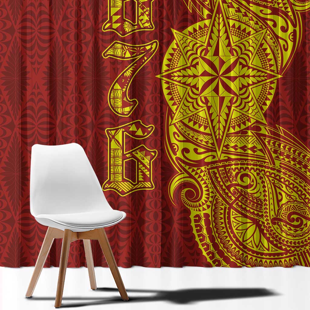 Tonga 676 Ngatu Tribal Tattoo Window Curtain
