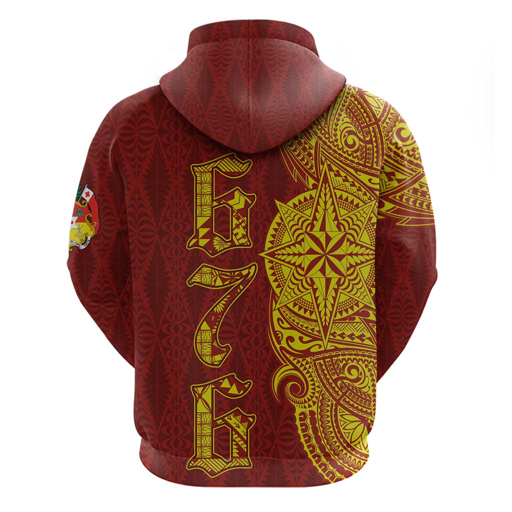 Tonga 676 Ngatu Tribal Tattoo Zip Hoodie