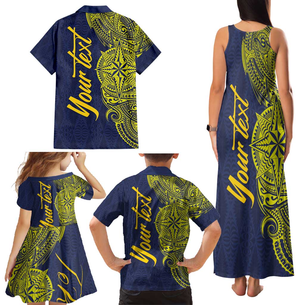 Personalised Tokelau Classic Ngatu Motifs Family Matching Tank Maxi Dress and Hawaiian Shirt
