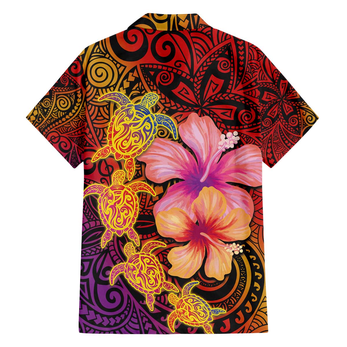 Hawaiian Hibiscus Turtle Tribal Polynesian Pattern Family Matching Puletasi and Hawaiian Shirt Colorful Color LT03 - Polynesian Pride