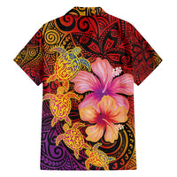 Hawaiian Hibiscus Turtle Tribal Polynesian Pattern Family Matching Puletasi and Hawaiian Shirt Colorful Color LT03 - Polynesian Pride