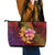 Hawaiian Hibiscus Turtle Tribal Polynesian Pattern Leather Tote Bag Colorful Color