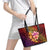 Hawaiian Hibiscus Turtle Tribal Polynesian Pattern Leather Tote Bag Colorful Color