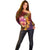 Hawaiian Hibiscus Turtle Tribal Polynesian Pattern Off Shoulder Sweater Colorful Color