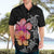 Hawaiian Hibiscus Turtle Tribal Polynesian Pattern Hawaiian Shirt Black Color