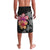 Hawaiian Hibiscus Turtle Tribal Polynesian Pattern Lavalava Black Color