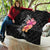 Hawaiian Hibiscus Turtle Tribal Polynesian Pattern Quilt Black Color