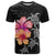 Hawaiian Hibiscus Turtle Tribal Polynesian Pattern T Shirt Black Color