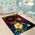 Hawaiian Plumeria Turtle Tribal Spiral Polynesian Tattoo Area Rug Fanciful Color