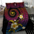 Hawaiian Plumeria Turtle Tribal Spiral Polynesian Tattoo Bedding Set Fanciful Color