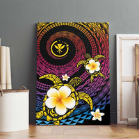 Hawaiian Plumeria Turtle Tribal Spiral Polynesian Tattoo Canvas Wall Art Fanciful Color