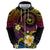 Hawaiian Plumeria Turtle Tribal Spiral Polynesian Tattoo Hoodie Fanciful Color