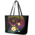 Hawaiian Plumeria Turtle Tribal Spiral Polynesian Tattoo Leather Tote Bag Fanciful Color