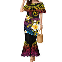 Hawaiian Plumeria Turtle Tribal Spiral Polynesian Tattoo Mermaid Dress Fanciful Color LT03 Women Gradient - Polynesian Pride