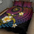 Hawaiian Plumeria Turtle Tribal Spiral Polynesian Tattoo Quilt Bed Set Fanciful Color