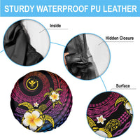 Hawaiian Plumeria Turtle Tribal Spiral Polynesian Tattoo Spare Tire Cover Fanciful Color