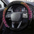 Hawaiian Plumeria Turtle Tribal Spiral Polynesian Tattoo Steering Wheel Cover Fanciful Color