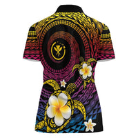 Hawaiian Plumeria Turtle Tribal Spiral Polynesian Tattoo Women Polo Shirt Fanciful Color LT03 - Polynesian Pride