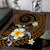 Hawaiian Plumeria Turtle Tribal Spiral Polynesian Tattoo Area Rug Gold Color