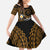 Hawaiian Plumeria Turtle Tribal Spiral Polynesian Tattoo Family Matching Tank Maxi Dress and Hawaiian Shirt Gold Color