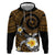 Hawaiian Plumeria Turtle Tribal Spiral Polynesian Tattoo Hoodie Gold Color