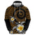 Hawaiian Plumeria Turtle Tribal Spiral Polynesian Tattoo Hoodie Gold Color