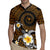Hawaiian Plumeria Turtle Tribal Spiral Polynesian Tattoo Rugby Jersey Gold Color