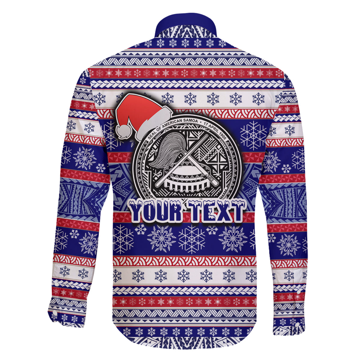 Custom American Samoa Christmas Family Matching Mermaid Dress and Hawaiian Shirt Samoan Coat of Arms and Cool Santa Ornament Style LT03 - Polynesian Pride