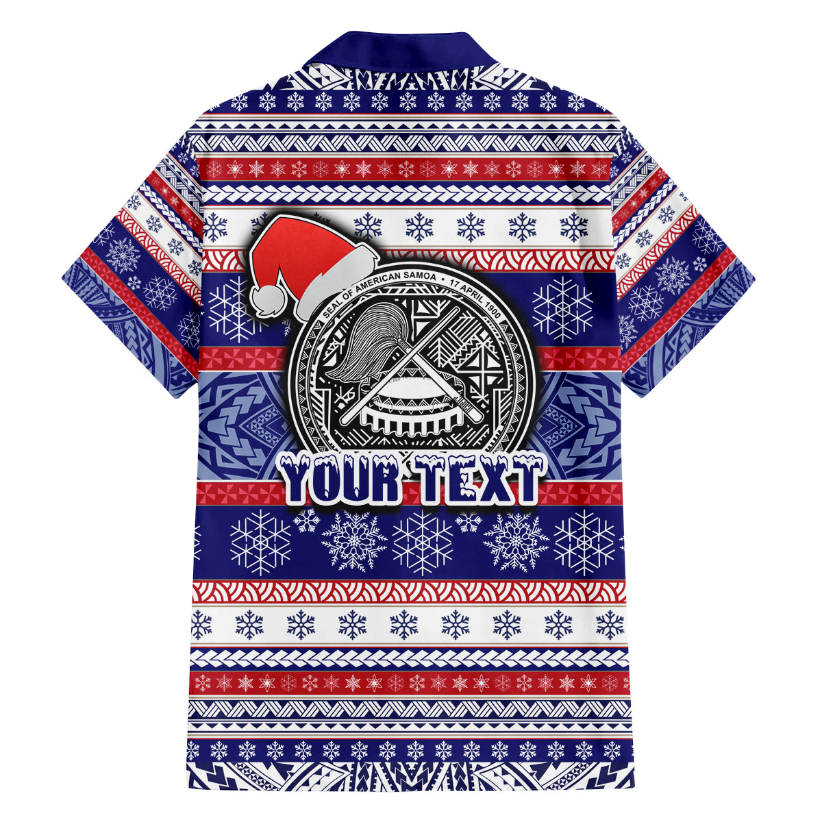 Custom American Samoa Christmas Family Matching Off Shoulder Maxi Dress and Hawaiian Shirt Samoan Coat of Arms and Cool Santa Ornament Style LT03 - Polynesian Pride