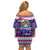 Custom American Samoa Christmas Off Shoulder Short Dress Samoan Coat of Arms and Cool Santa Ornament Style LT03 - Polynesian Pride