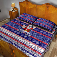 Custom American Samoa Christmas Quilt Bed Set Samoan Coat of Arms and Cool Santa Ornament Style LT03 - Polynesian Pride