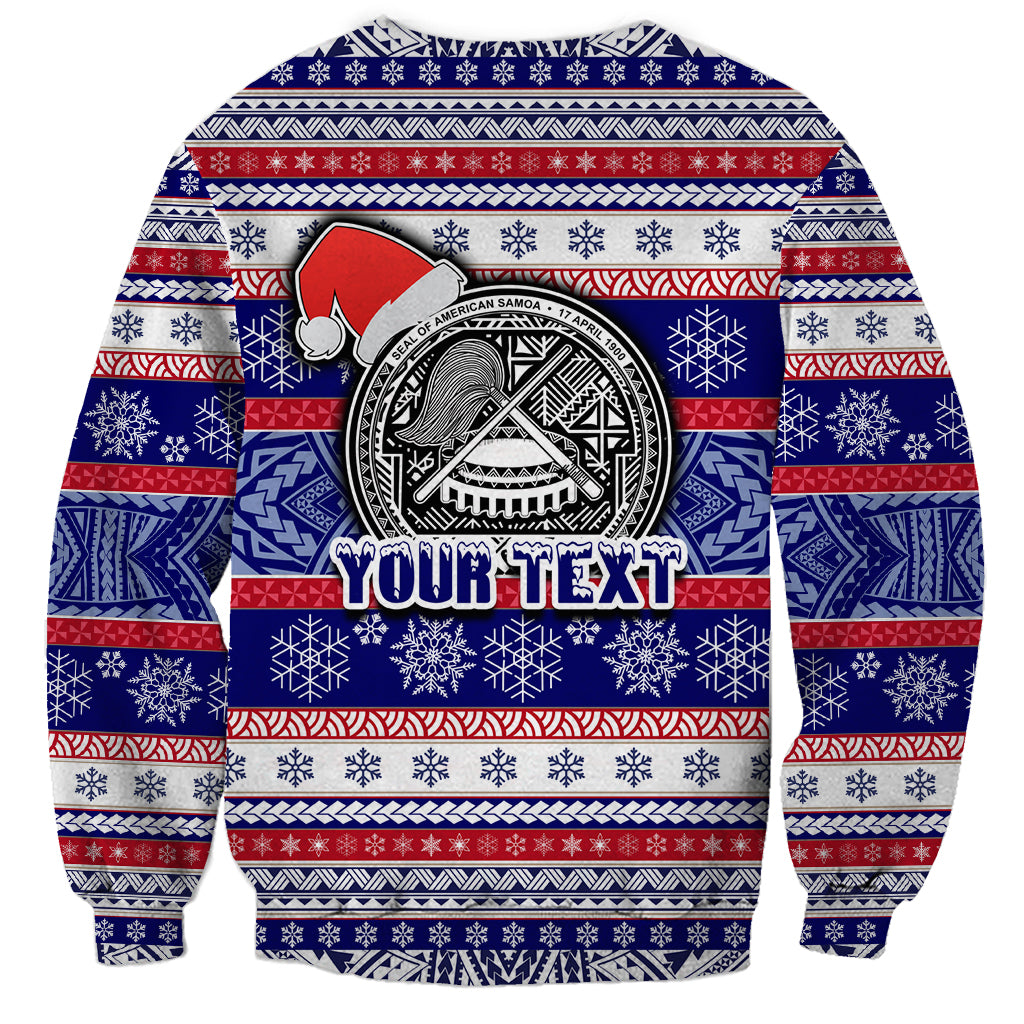 Custom American Samoa Christmas Sweatshirt Samoan Coat of Arms and Cool Santa Ornament Style LT03 - Polynesian Pride