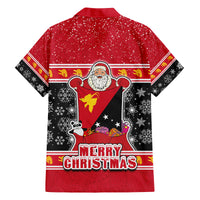 Papua New Guinea Christmas Family Matching Tank Maxi Dress and Hawaiian Shirt Santa With Flag Of PNG Polynesian Tribal Xmas Vibe LT03 - Polynesian Pride