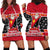 Papua New Guinea Christmas Hoodie Dress Santa With Flag Of PNG Polynesian Tribal Xmas Vibe LT03 - Polynesian Pride