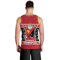 Papua New Guinea Christmas Men Tank Top Santa With Flag Of PNG Polynesian Tribal Xmas Vibe LT03 - Polynesian Pride