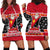 Custom Papua New Guinea Christmas Hoodie Dress Santa With Flag Of PNG Polynesian Tribal Xmas Vibe LT03 - Polynesian Pride