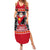 Custom Papua New Guinea Christmas Summer Maxi Dress Santa With Flag Of PNG Polynesian Tribal Xmas Vibe LT03 Women Red - Polynesian Pride