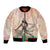 Woman Polynesian Tattoos Bomber Jacket Tropical Flower - Peach Fuzz Color