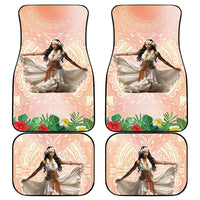 Woman Polynesian Tattoos Car Mats Tropical Flower - Peach Fuzz Color LT03 - Polynesian Pride