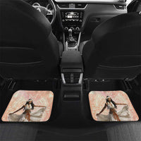 Woman Polynesian Tattoos Car Mats Tropical Flower - Peach Fuzz Color LT03 Set 2pcs - Back Peach Fuzz - Polynesian Pride