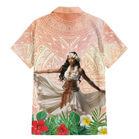 Woman Polynesian Tattoos Family Matching Mermaid Dress and Hawaiian Shirt Tropical Flower - Peach Fuzz Color LT03 - Polynesian Pride